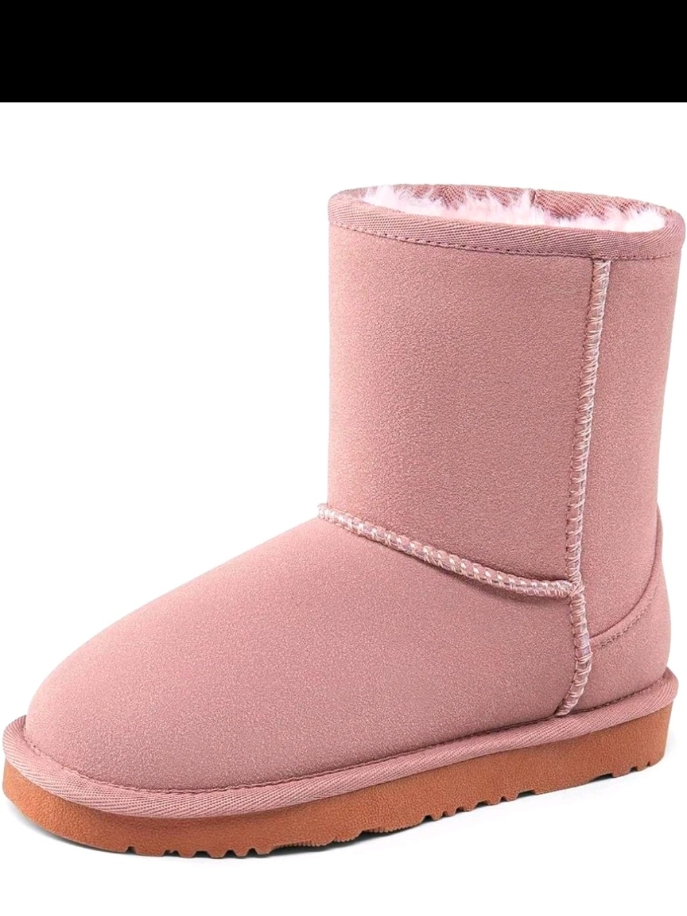 Dream Pairs Kids Pink Ankle Bootie Faux Fur Lined Non-Slip Winter US 3